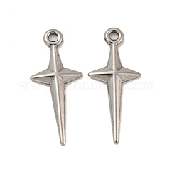 Anlaufgeschützte Anhänger aus 304er Edelstahl, Schwert Charme, Edelstahl Farbe, 26x11x1.5 mm, Bohrung: 1.6 mm