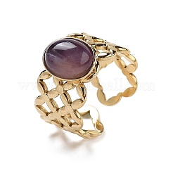 Anillos de puño huecos y abiertos de acero inoxidable 304 con revestimiento iónico (IP)&nbsp;RJEW-F167-03G-03