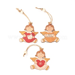 Décorations de grand pendentif en bois thème de noël&nbsp;HJEW-F011-02