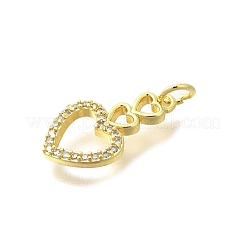 Pendenti in zirconi cubici trasparenti in micro pavè di ottone&nbsp;KK-M297-27G
