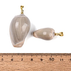 Ciondoli in ottone e conchiglia oliva naturale&nbsp;SHEL-Q029-22KCG