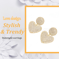 2 Paar 2-farbige Ohrstecker mit Kristall-Strass in Herzform und 925 Sterling-Silber-Stiften&nbsp;EJEW-AN0001-25