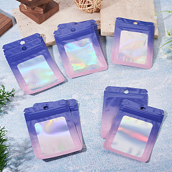 60 sachet d'emballage rectangulaire refermable en plastique holographique à paillettes&nbsp;ABAG-TA0001-97A-01