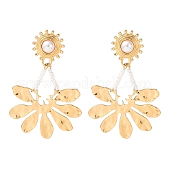 Pendientes colgantes de acero inoxidable 304 y plástico con perlas de imitación.&nbsp;EJEW-T054-08G