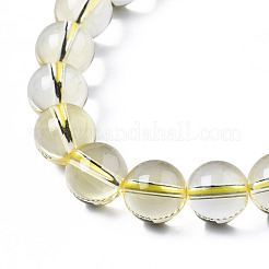 Bracciali elasticizzati con perline di citrino sintetico&nbsp;BJEW-Q692-48A