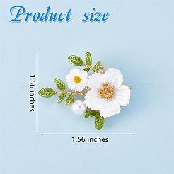Margherita spilla fiore smalto della lega girasole spilla pin conchiglia bianca perline spille distintivo gioielli per giacche zaino corpetto bavero sciarpa accessori di abbigliamento&nbsp;JBR103A