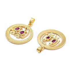 Porte micro ouvrent pendentifs zircone cubique en laiton de placage&nbsp;KK-Z071-55G