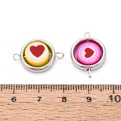 Polymerclay-Perlen mit CCB-Kunststoffrahmen-Verbinderanhängern&nbsp;CLAY-T022-35M-06