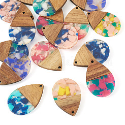 16 pieza de 8 colores de resina y colgantes de nogal.&nbsp;FIND-TA0006-39