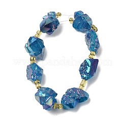 Brins de perles d'améthyste naturelle brute électroplaquée&nbsp;G-Z131-J02-02