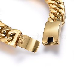 Pulseras de cadena de eslabones de acero inoxidable 304&nbsp;BJEW-E346-10G