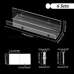 Rack porta dischi in vinile montato a parete in acrilico&nbsp;ODIS-WH0070-03