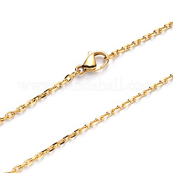 Collar de cadena de cable de acero inoxidable 304 con revestimiento al vacío de PVD&nbsp;NJEW-S420-008A-G