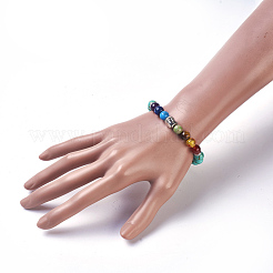 Bracelets extensibles synthétiques turquoise (teints)&nbsp;BJEW-JB03905-03