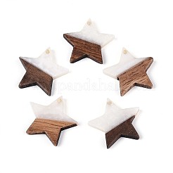 Colgantes de resina y madera de nogal&nbsp;RESI-T057-37M