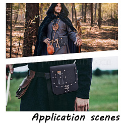 Marsupio medievale rettangolare in pelle PU con 2 bottiglia di pozione in vetro&nbsp;AJEW-WH0696-575B