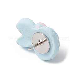 Lapin avec épingles de carte en cabochon en résine avec nœud papillon&nbsp;AJEW-TB00012-02