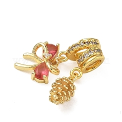 Pendentifs avec zircon cubiques à micro-pavés en laiton&nbsp;CU-CBA4231-11G-G