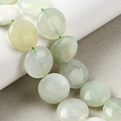 Natürliche flache runde Xiuyan Jade Perlen Stränge&nbsp;G-L245-03A