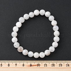 Stretch-Armbänder aus natürlichem Mondstein mit runden Perlen für Männer und Frauen&nbsp;BJEW-G743-01G