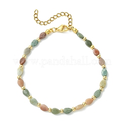 Tropfenförmige Armbänder aus natürlichem Alashan-Achat und Messingperlen für Damen&nbsp;BJEW-JB13960-02
