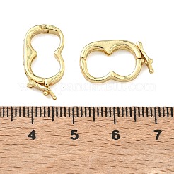 Fermoirs torsadés ovales en laiton sertis de micro-pavés de zircone cubique transparente&nbsp;KK-B170-18G