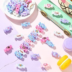 40pcs perles acryliques opaques de placage uv&nbsp;PACR-CJ0001-51