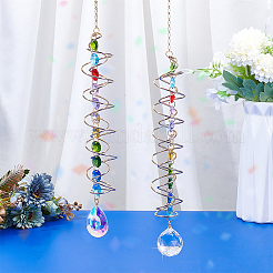 2 pendentif en verre décoratif.&nbsp;HJEW-OC00224
