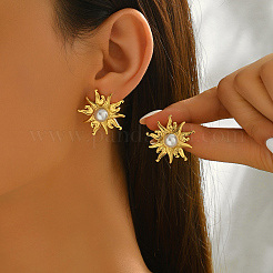 Pendientes de acero inoxidable con forma de flor&nbsp;YX0198
