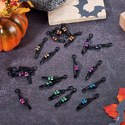 20 pièce de décorations suspendues en acrylique et fer en forme de crâne d'Halloween&nbsp;HJEW-TA00387