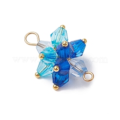 5 pieza de dijes de conector de flores con cuentas acrílicas de 5 colores&nbsp;PALLOY-JF03479