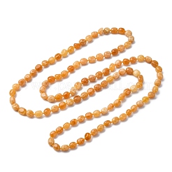 Colliers longs en perles de jade malaisien teinté naturel pour femmes&nbsp;NJEW-F340-A02