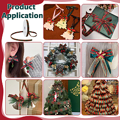 1 Rolle rot und grün kariertes Weihnachtsband aus Polycotton&nbsp;OCOR-PH0007-29B