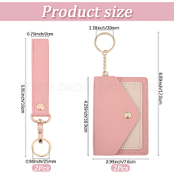 2 pz di buste porta carte in pelle PVC con finestra visibile e portachiavi in lega&nbsp;ABAG-SC0001-05