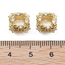 Messing Mikro ebnen Zirkonia European Beads&nbsp;KK-Q006-40G