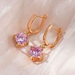 Orecchini a leva in argento con zirconi cubici a micro pavé di ottone&nbsp;EJEW-K300-19G