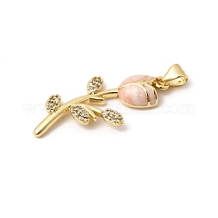 Pendenti in zirconi cubici trasparenti in micro pavè di ottone&nbsp;KK-H267-109G-02