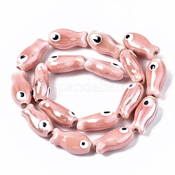 Brins de perles en céramique de porcelaine faites à la main&nbsp;PORC-T006-03I
