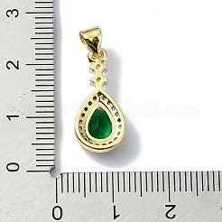 Placage en rack véritable 18k plaqué or en laiton micro pavé pendentifs en zircone cubique&nbsp;KK-B084-07G