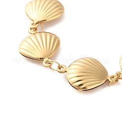 304 Edelstahl Muschelgliederkettenarmbänder für Damen&nbsp;LS-BJEW-Z076-02G