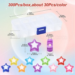 300 perline acriliche a stella in 10 colori&nbsp;TACR-YW0001-93