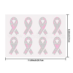 Strass hotfix in vetro per la consapevolezza del cancro al seno&nbsp;DIY-WH0303-092