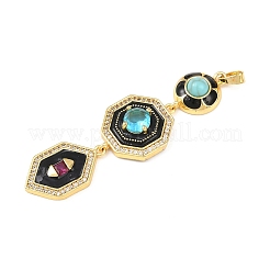 Gros pendentifs en laiton avec zircone cubique de micro pave&nbsp;KK-K412-04