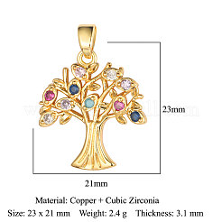 Pendentifs avec zircon cubiques à micro-pavés en laiton&nbsp;ZIRC-OY001-49G
