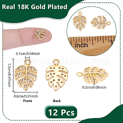 12pcs latón micro pavé colgantes de circonita cúbica&nbsp;KK-UN0006-02