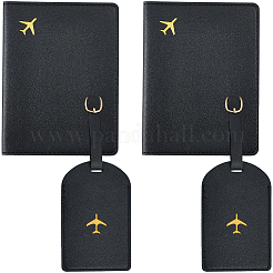 Ensembles d'étiquettes de bagages et de couvertures de passeport en cuir PU&nbsp;FIND-CL0001-81A
