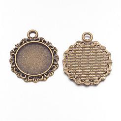 Pendenti basi di  cabochon in lega stile tibetano&nbsp;TIBEP-M018-138AB-NF