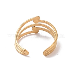 Anillo de puño abierto de triple línea de acero inoxidable 304 con revestimiento iónico (IP)&nbsp;STAS-E168-07G