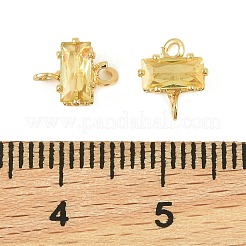 Ciondoli con connettore rettangolare in ottone con zirconi cubici&nbsp;KK-P347-06G