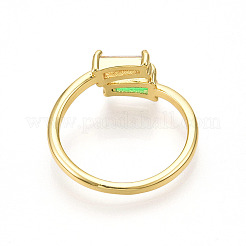 Anelli per polsini da donna in ottone con micro pavé di zirconi cubici&nbsp;KK-T070-111